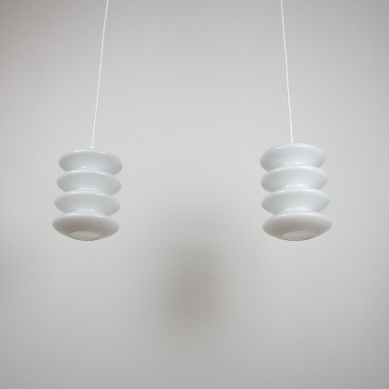 Pair of danish hanging lamps Sif by Peter Svarrer for Holmegaard, Denmark