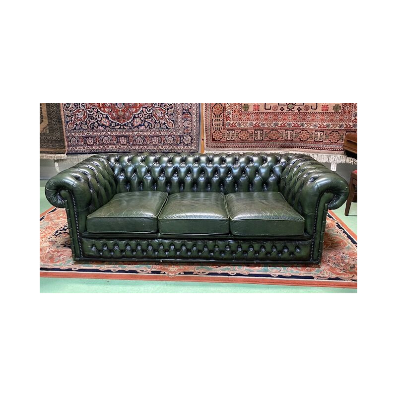 Sofa 3 seater Chesterfield vintage leather sofa 1970