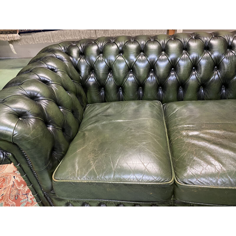 Sofa 3 seater Chesterfield vintage leather sofa 1970