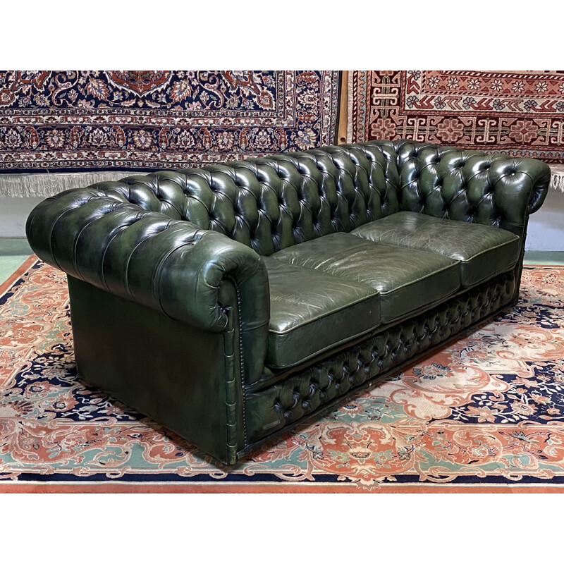 Sofa 3 seater Chesterfield vintage leather sofa 1970