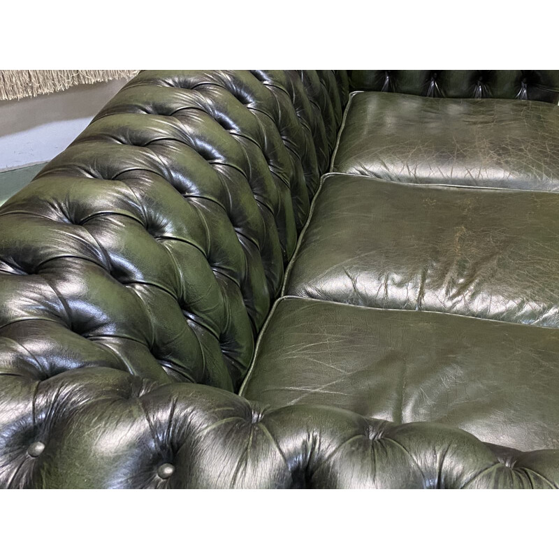 Sofa 3 seater Chesterfield vintage leather sofa 1970