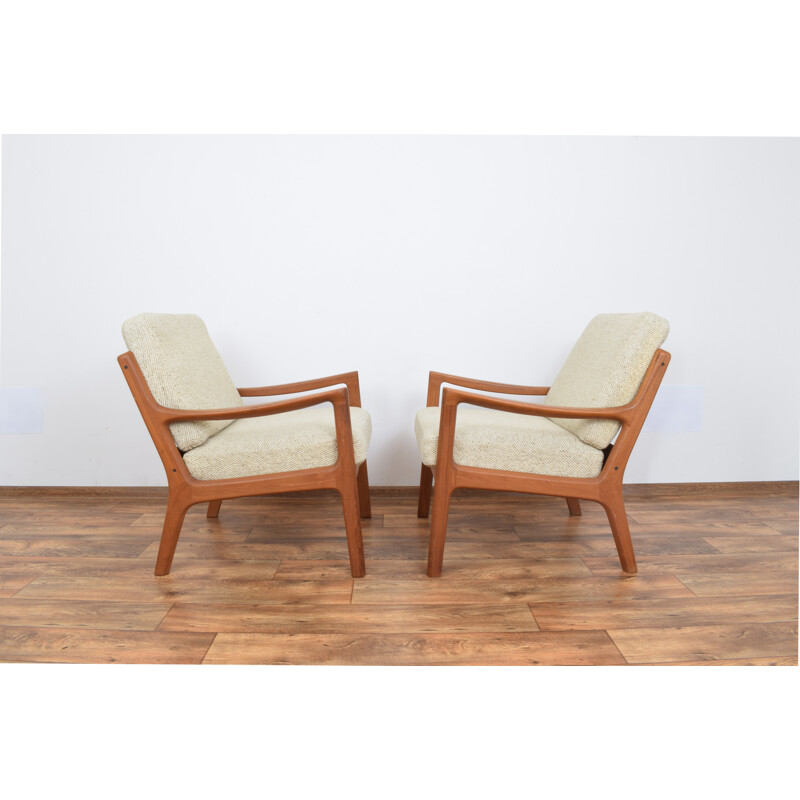 Set of 2 danish teak vintage armchairs by Ole Wanscher for Cado, 1960s