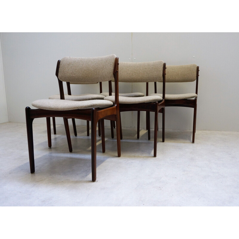 Set of 6 vintage rosewood chairs, Erik Buch