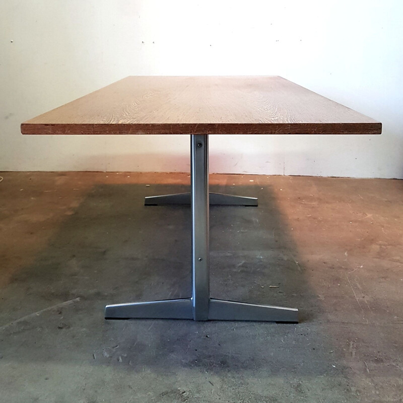 Vintage wenge and chrome dining table for Pastoe, Netherlands, 1970