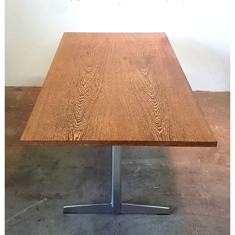 Vintage wenge and chrome dining table for Pastoe, Netherlands, 1970