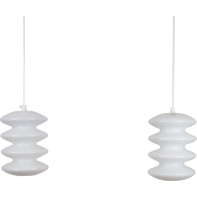 Pair of danish hanging lamps Sif by Peter Svarrer for Holmegaard, Denmark