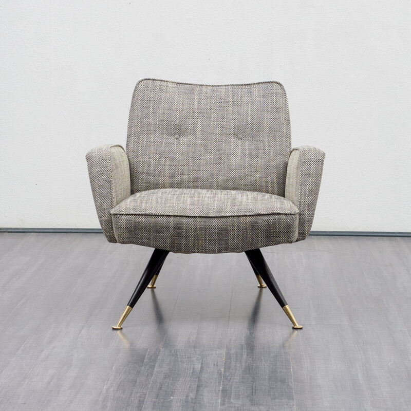 Vintage grey armchair in streamline design 1950
