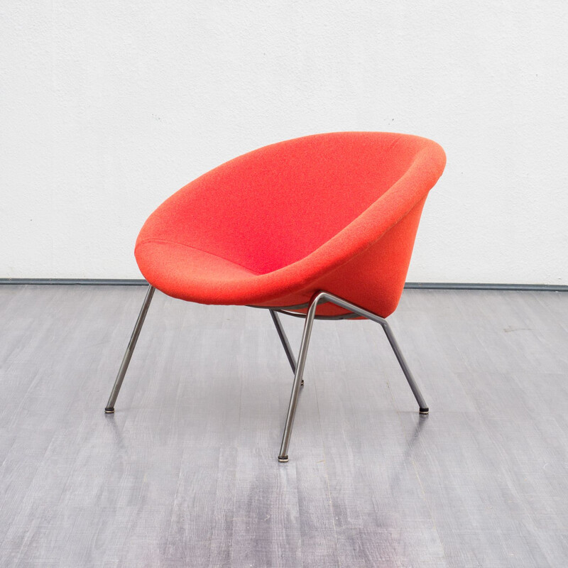 Vintage orange easy chair by Walter Knoll, model 369, 1950