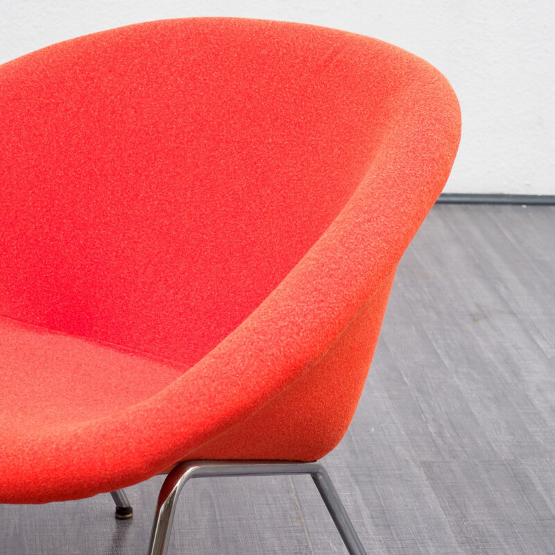 Vintage orange easy chair by Walter Knoll, model 369, 1950