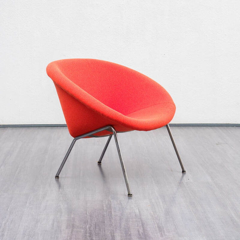 Vintage orange easy chair by Walter Knoll, model 369, 1950