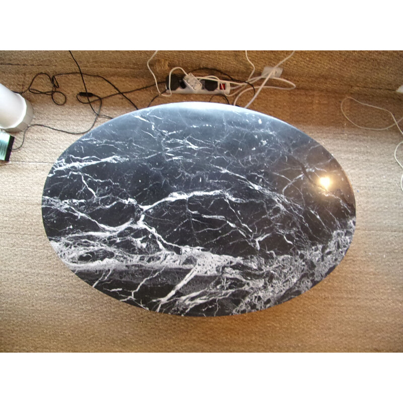 Knoll "Tulip" coffee table in black marquina marble, Eero SAARINEN - 1970s