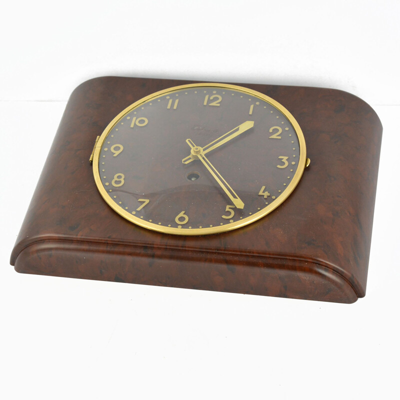 Vintage Bakelite Art Deco Rubinette wall clock, France, 1930s