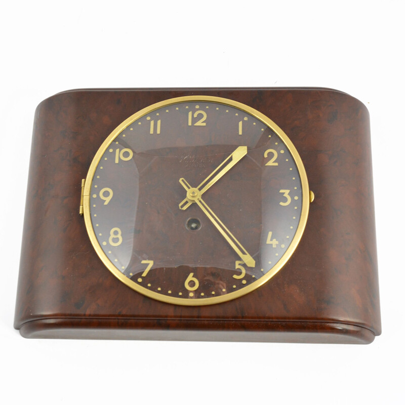 Vintage Bakelite Art Deco Rubinette wall clock, France, 1930s