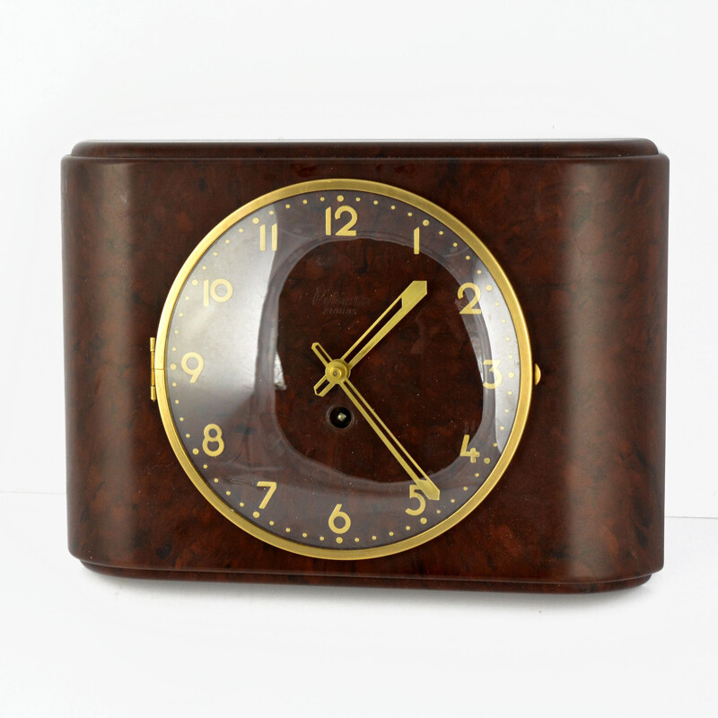 Vintage Bakelite Art Deco Rubinette wall clock, France, 1930s