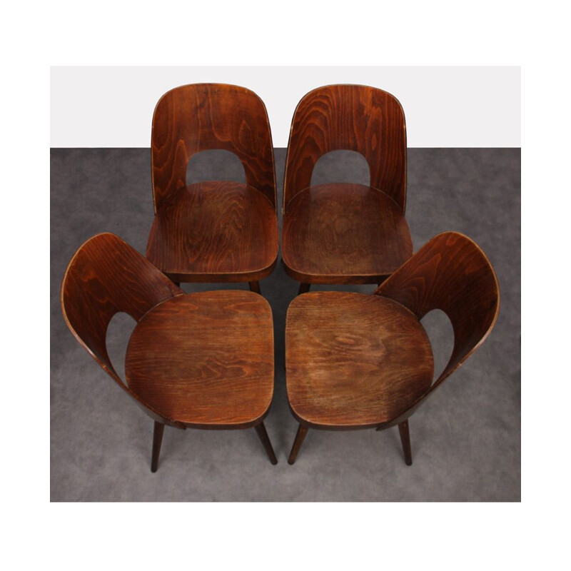 Suite of 4 vintage chairs by Oswald Haerdtl for Ton, 1960