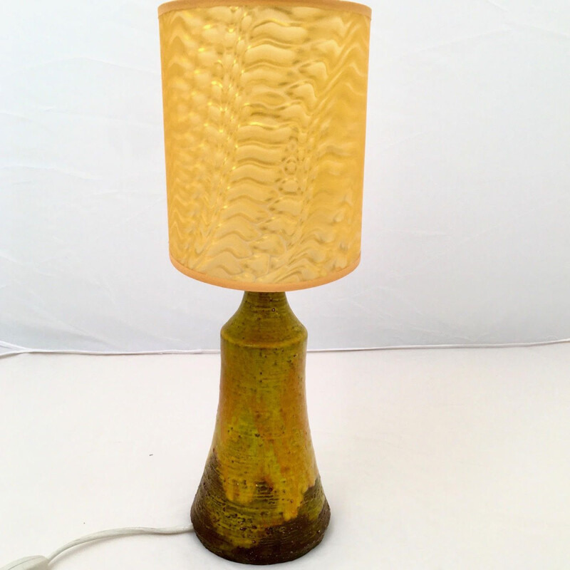 Lampe vintage en céramique polychrome 1960