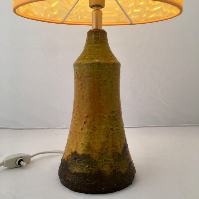 Lampe vintage en céramique polychrome 1960