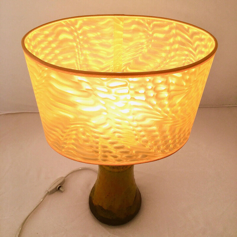 Lampe vintage en céramique polychrome 1960
