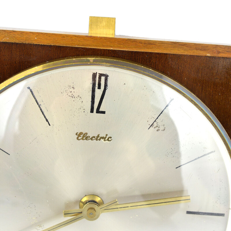 Vintage wooden Diehl clock in the style of Brusel, Germany, 1960s