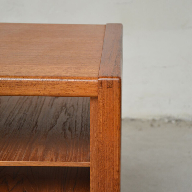 Vintage teak multimedia cabinet with wheels, 1960