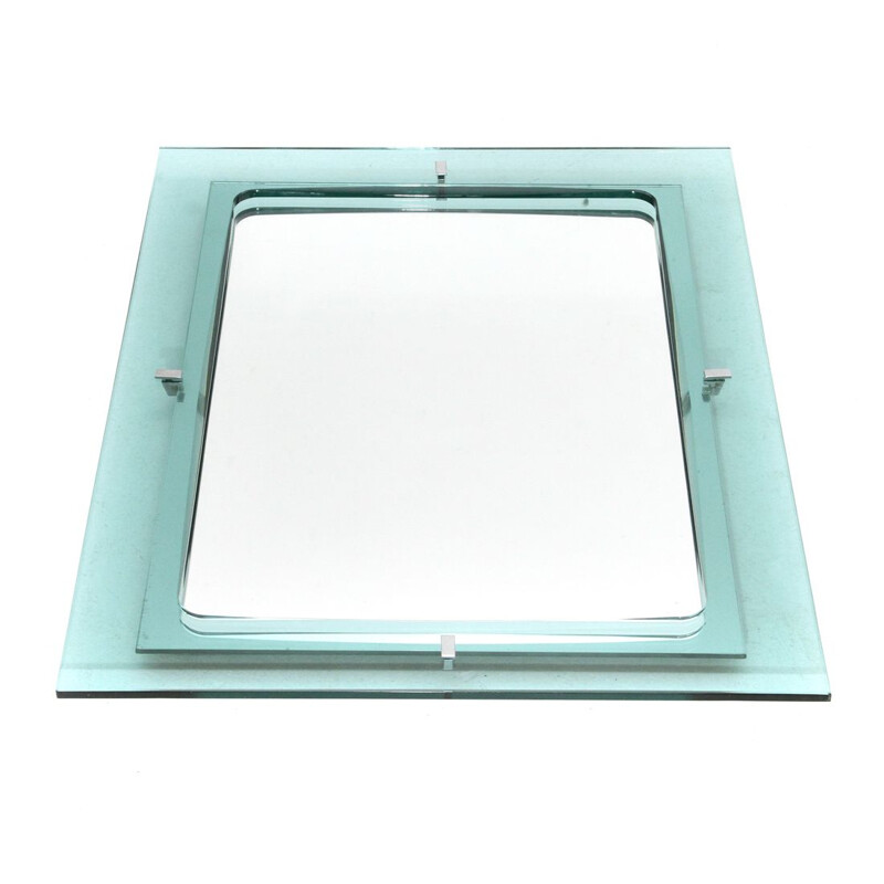 Vintage Blu Nile glass frame rectangular mirror, 1960s