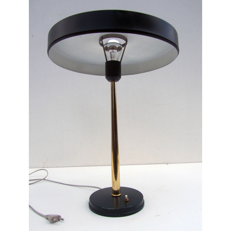 Lampe en acier et laiton Philips Lighting, Louis KALFF - 1950