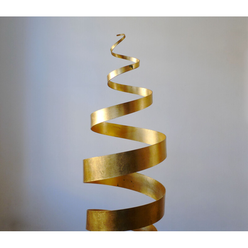 Vintage Gold Spiral Floor Lamp by Tom Dixon, 1989