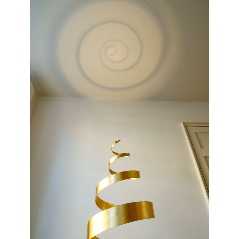 Vintage Gold Spiral Floor Lamp by Tom Dixon, 1989