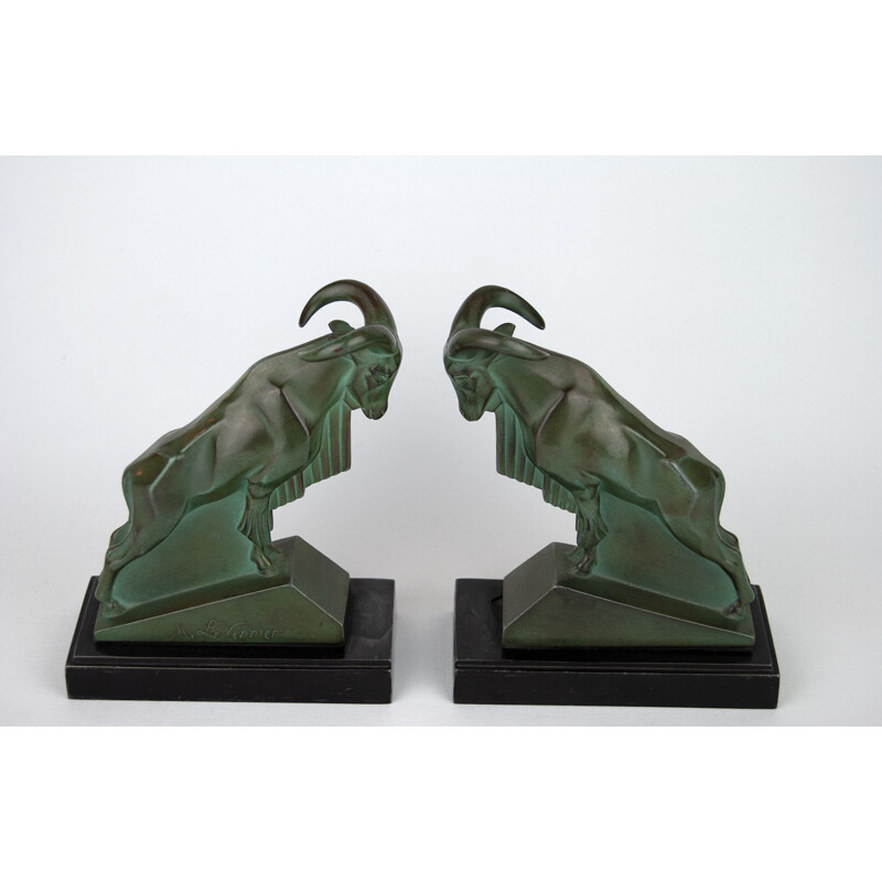 Vintage Art Deco Book Ends by Max Le Verrier, 1930s