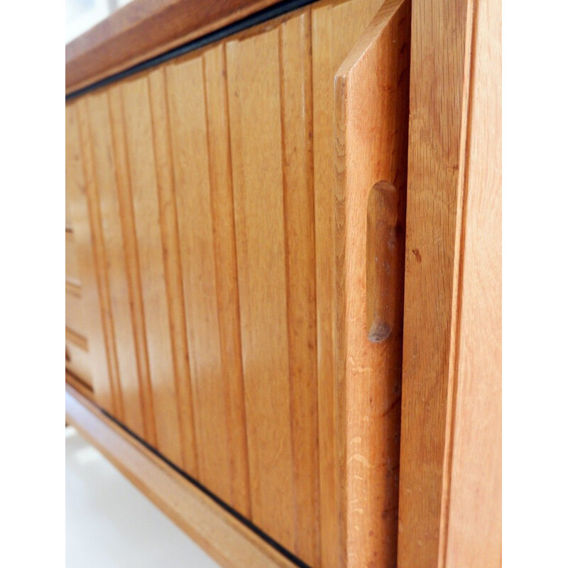 Vintage light oak sideboard by Guillerme and Chambron for Votre Maison, 1960s