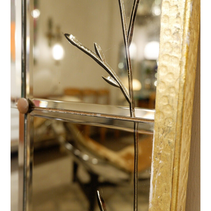 Miroir vintage Doré par Luigi Colli