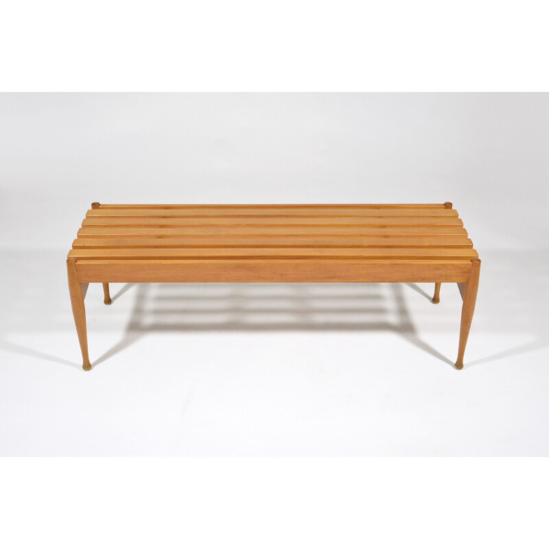 Banc vintage en hêtre de Fratelli Reguitti,  1950