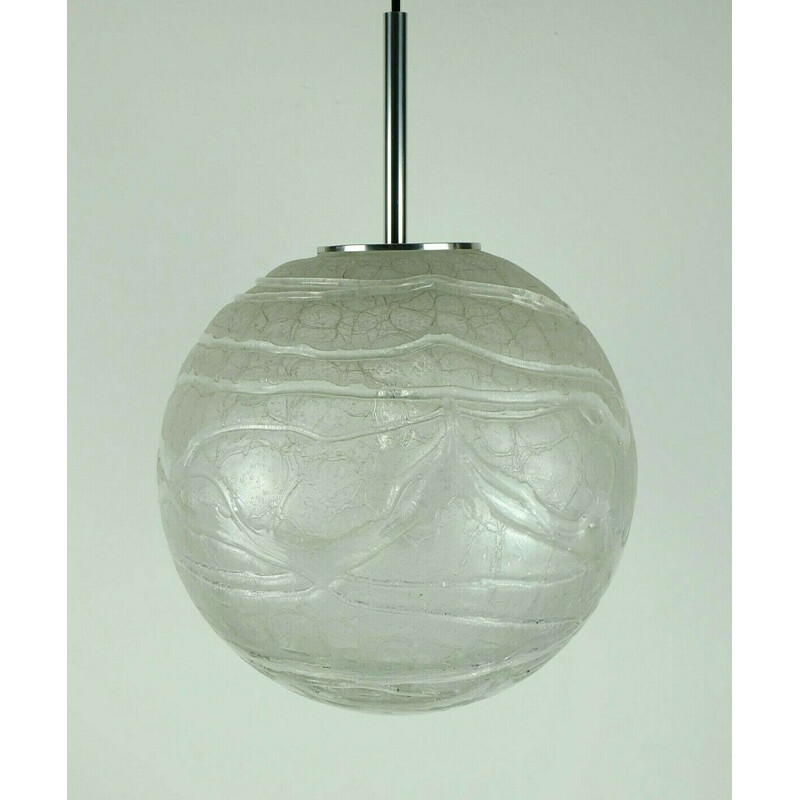 Vintage pendant lamp in frosted glass by Doria-Leuchten, 1960s