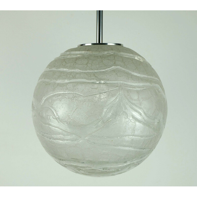 Vintage pendant lamp in frosted glass by Doria-Leuchten, 1960s