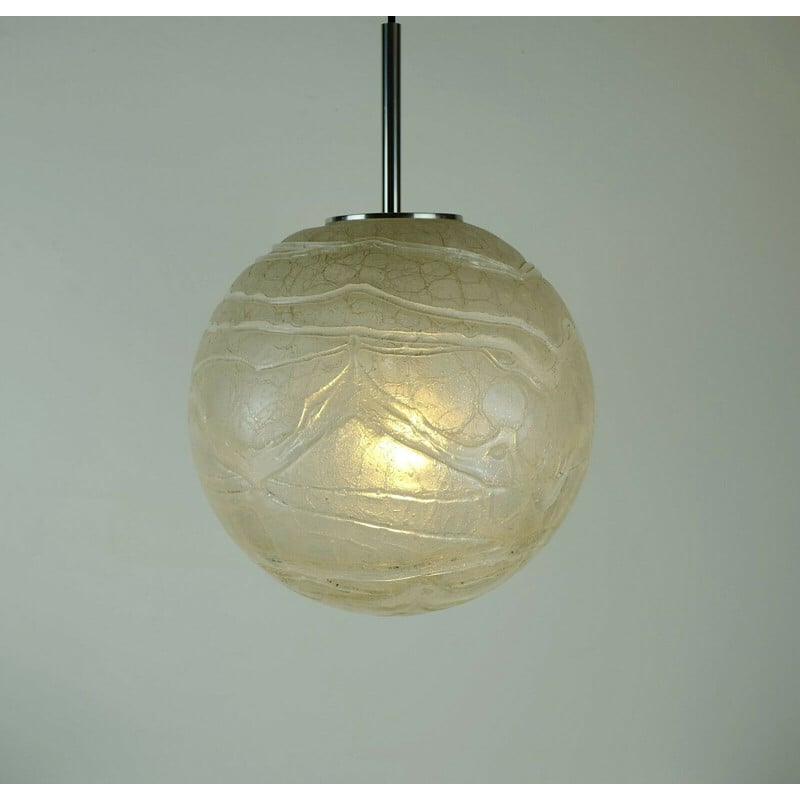 Vintage pendant lamp in frosted glass by Doria-Leuchten, 1960s