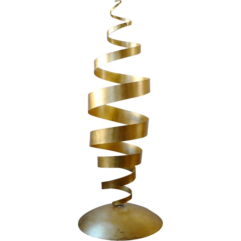 Vintage Gold Spiral Floor Lamp by Tom Dixon, 1989