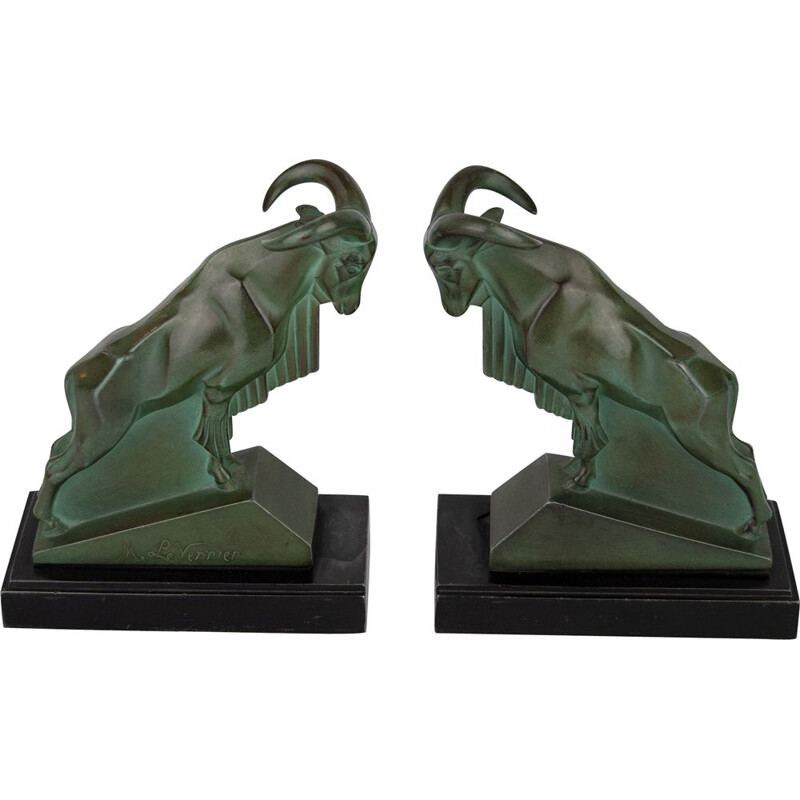 Vintage Art Deco Book Ends by Max Le Verrier, 1930s