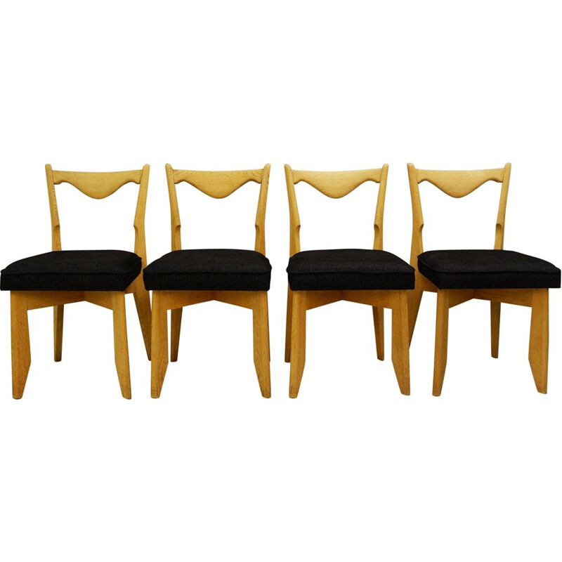 Suite de 4 chaises vintage par Guillerme et Chambron pour Maison De France, 1960