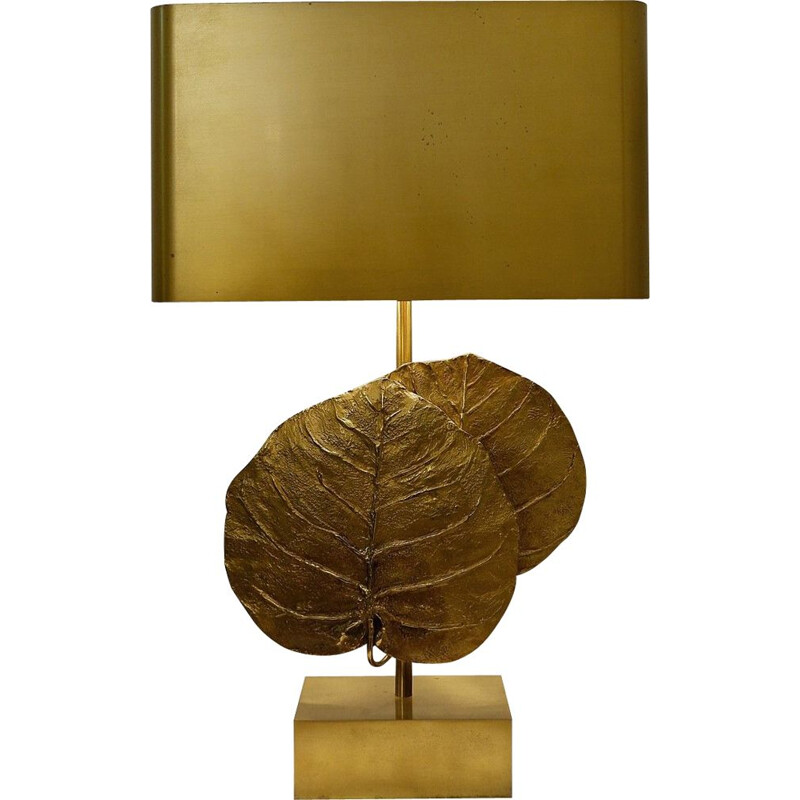 Vintage lamp "Guadeloupe" In Gilded Bronze by Maison Charles, France, 1970s