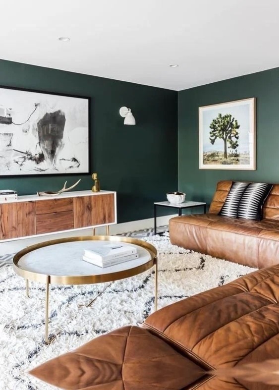 Forest green furniture for an elegant interior